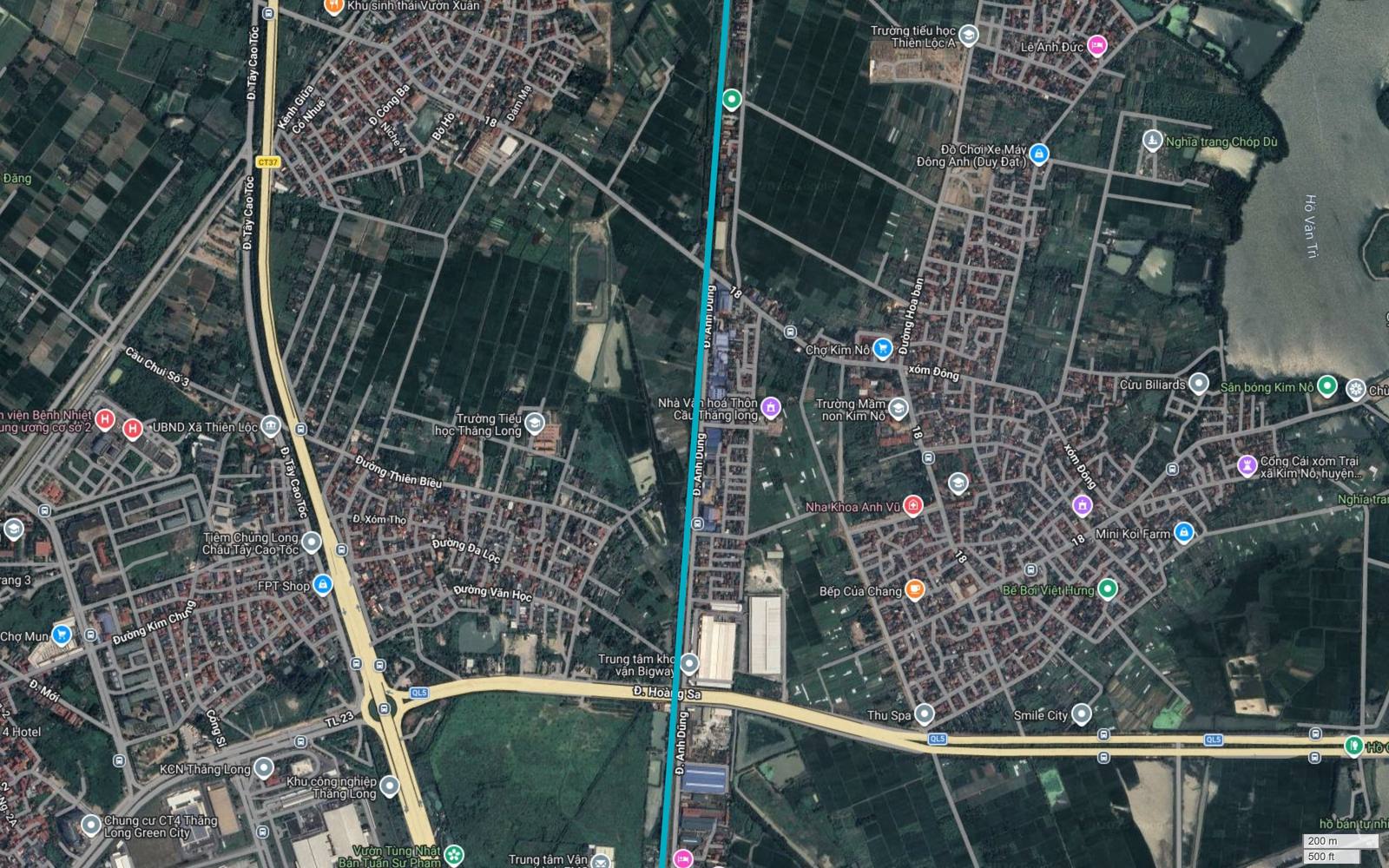 Tuyến metro số 6 Hà Nội cắt Quốc lộ 5 kéo dài tại Kim Nỗ, cạnh Chợ Kim Nỗ, Nhà Văn hoá Thôn Cầu Thăng long và Khu công nghiệp Thăng Long